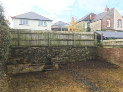 Garden after the clearance of weeds and brambles